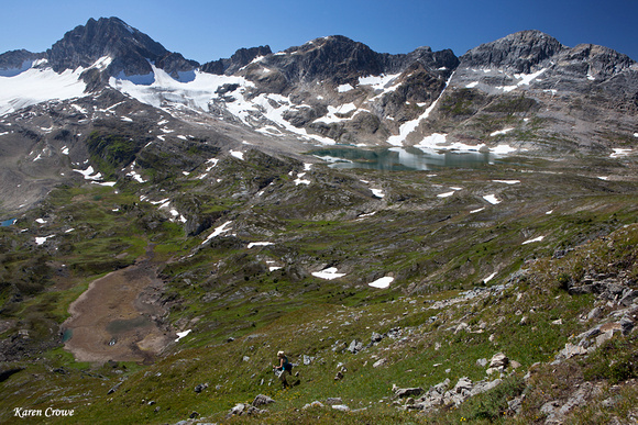 Hiker Descends Into the Lakes Basin
